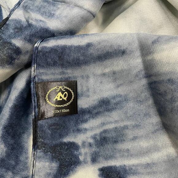 2/$30 NEW Blue White Japanese Wave Painted Nature Printed Fashion Scarf - Picture 7 of 11